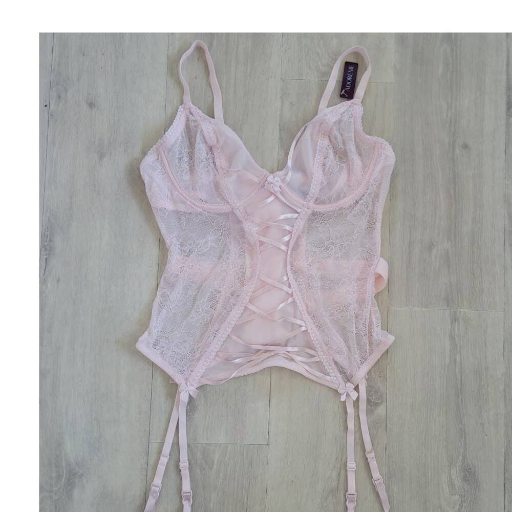 Adore Me Andra Pink Unlined Plunge Bustier NWT‎ Size 36C